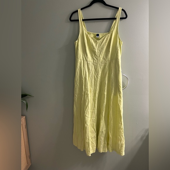 Old navy sunny fit and flare linen blend midi dress - Picture 5 of 10